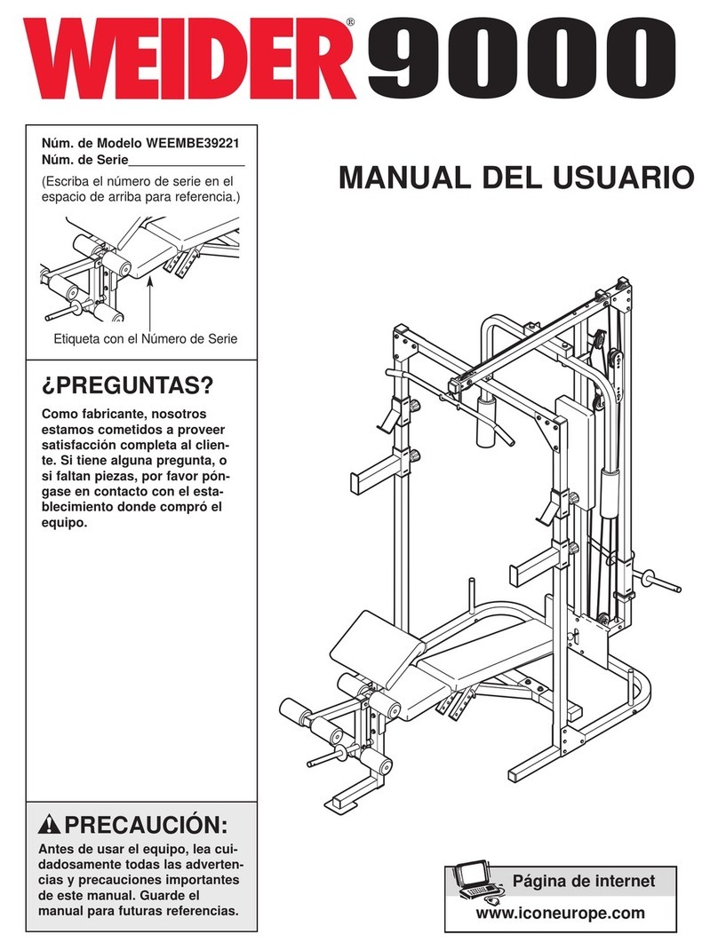 Weider 9000 Bench User guide