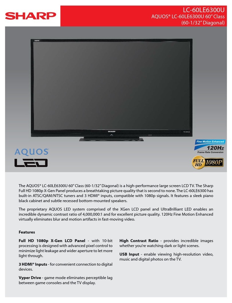 Sharp AQUOS LC-60LE6300U Installation and operation manual Sharp AQUOS LC-60LE6300U Installation and operation manual