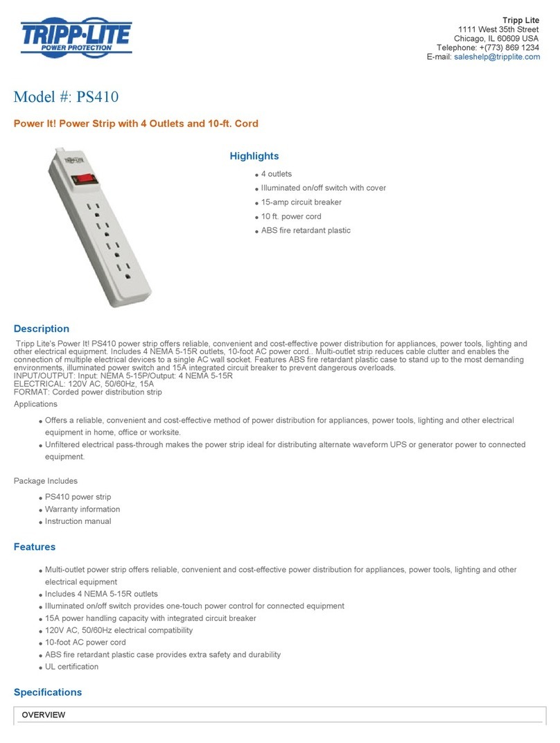 Tripp Lite PS410 Installation and operation manual Tripp Lite PS410 Installation and operation manual