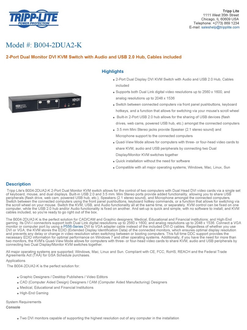 Tripp Lite B004-2DUA2-K Installation and operation manual