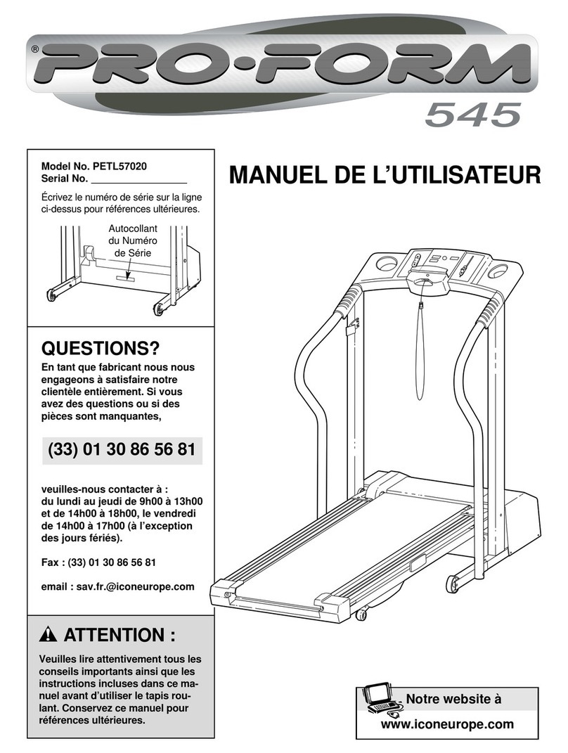 Pro-Form heart rate monitor 545S User manual