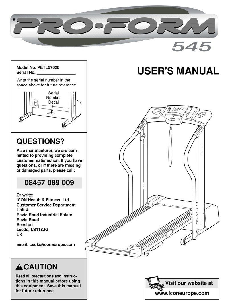 Pro-Form heart rate monitor 545S User manual