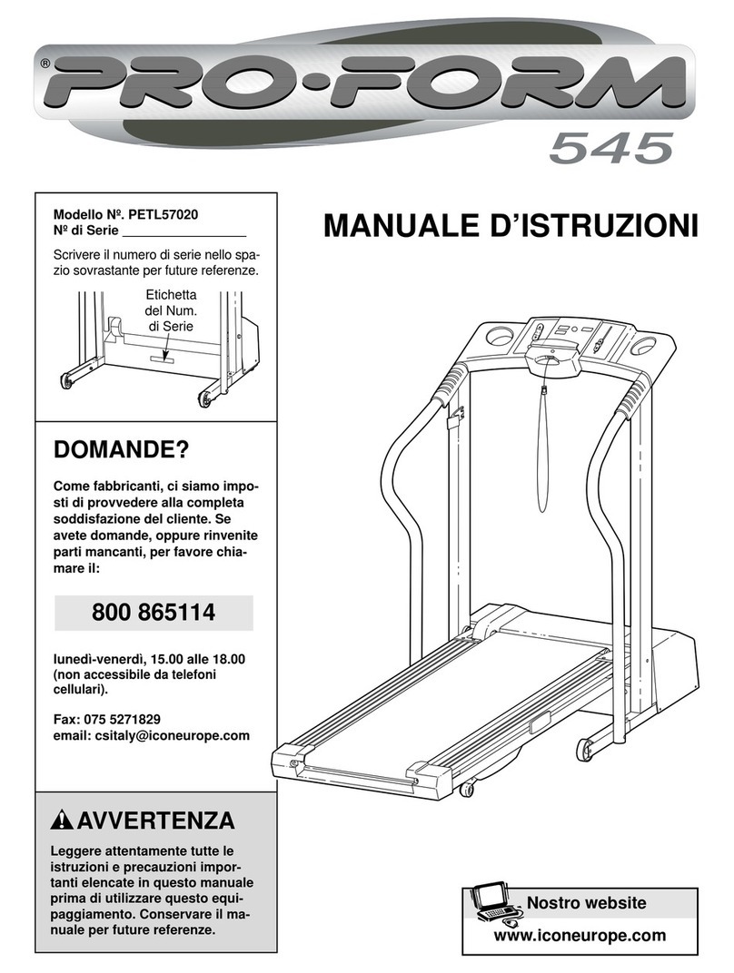 Pro-Form heart rate monitor 545S Manuale d'istruzioni