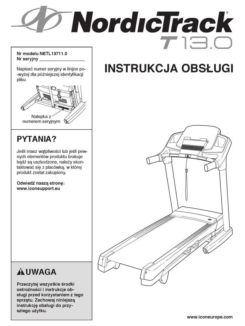 NordicTrack T 13.0 Treadmill Reference guide