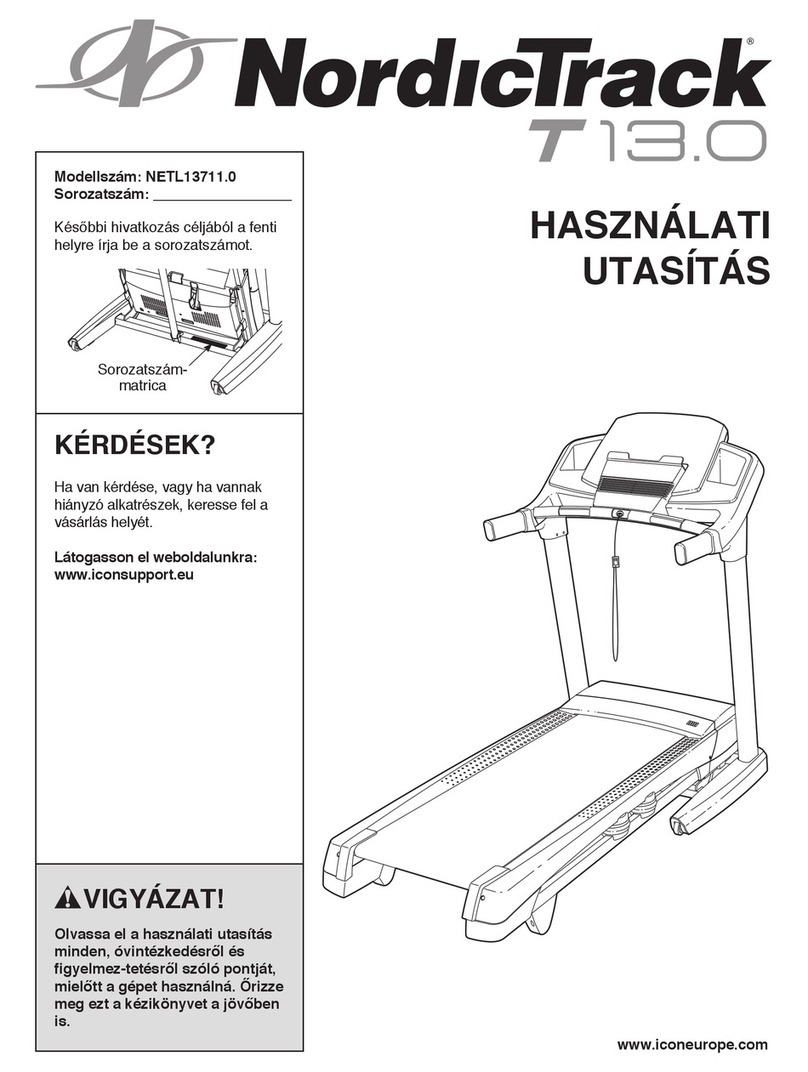 NordicTrack T 13.0 Treadmill HASZNALATI UTASITAS