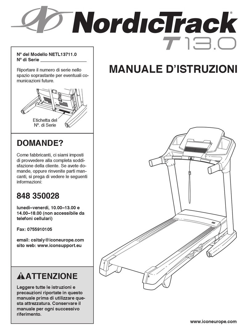 NordicTrack T 13.0 Treadmill Operating and maintenance manual