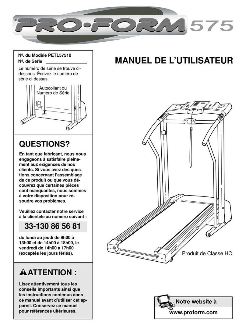 Pro-Form 575 Crosstrainer Treadmill Manuel de l'utilisateur
