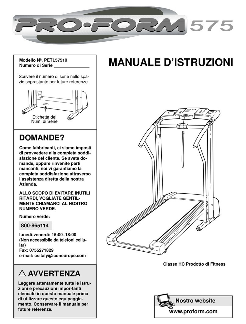 Pro-Form 575 Crosstrainer Treadmill Operating and maintenance manual