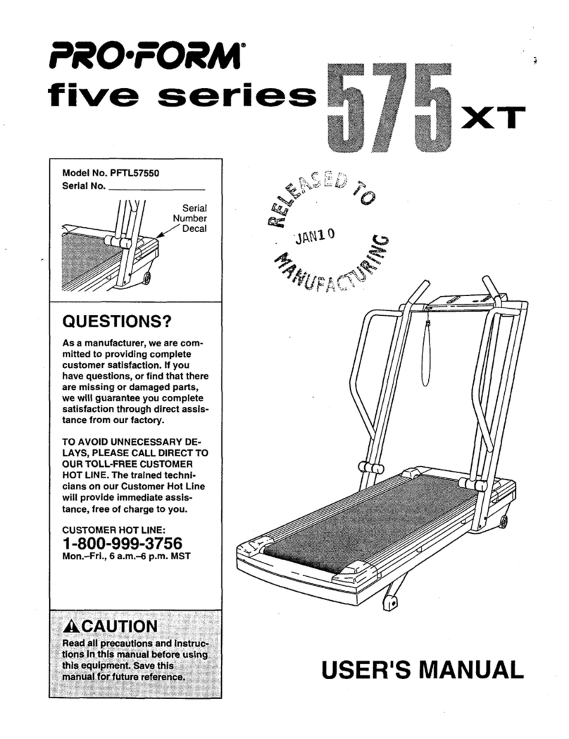 Pro-Form 575xt User manual