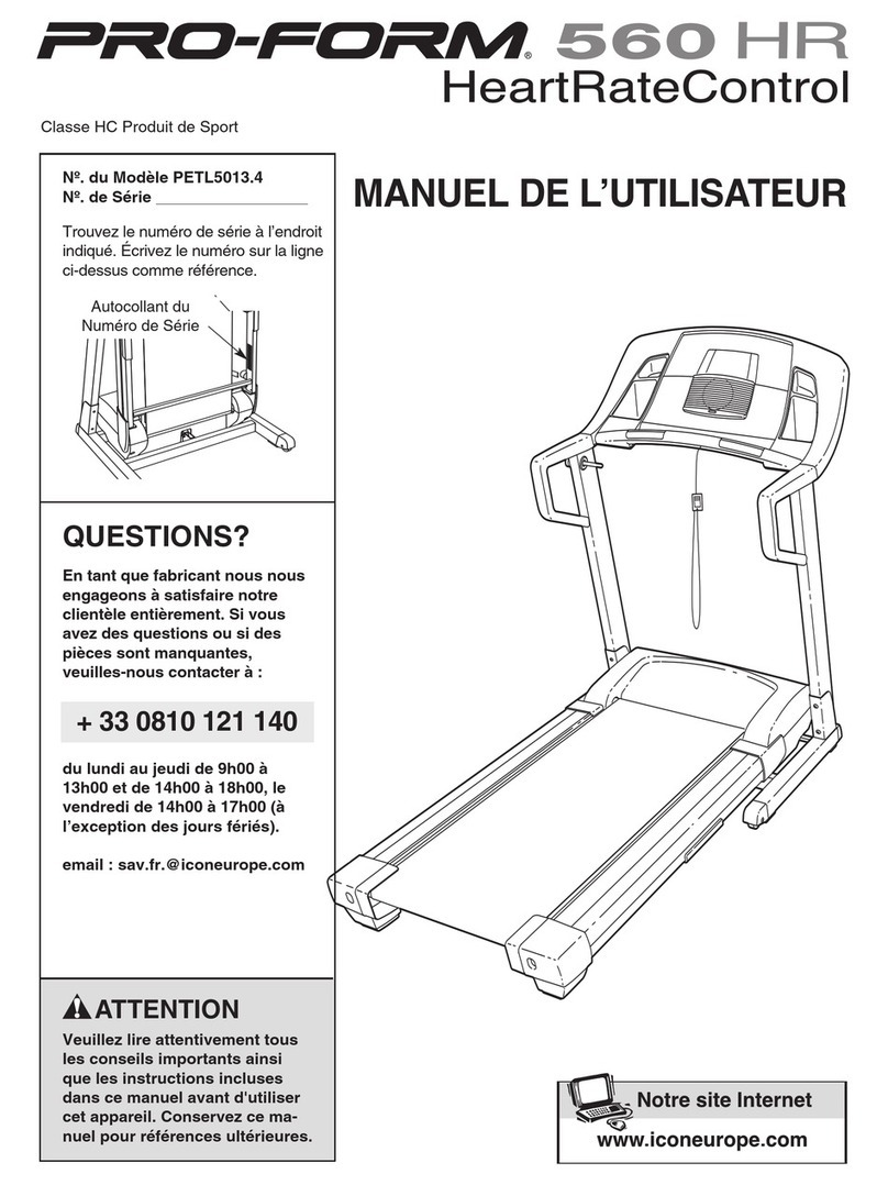 Pro-Form 560hr Treadmill User manual