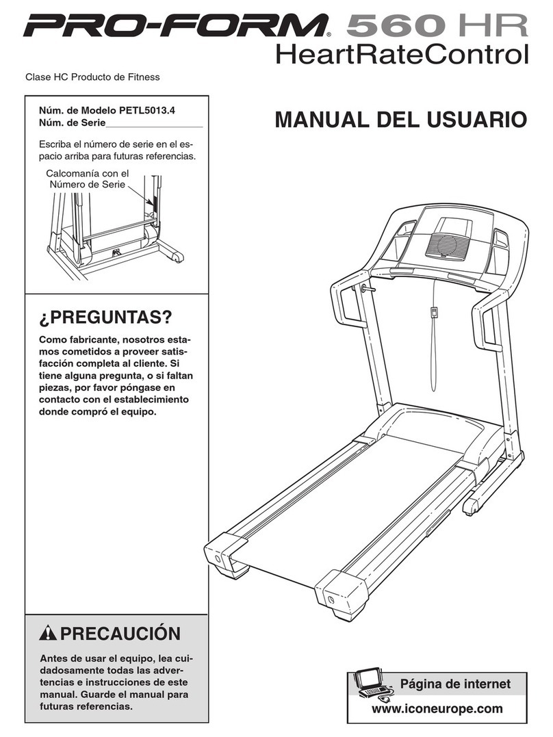 Pro-Form 560hr Treadmill User guide