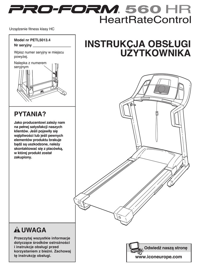 Pro-Form 560hr Treadmill Reference guide