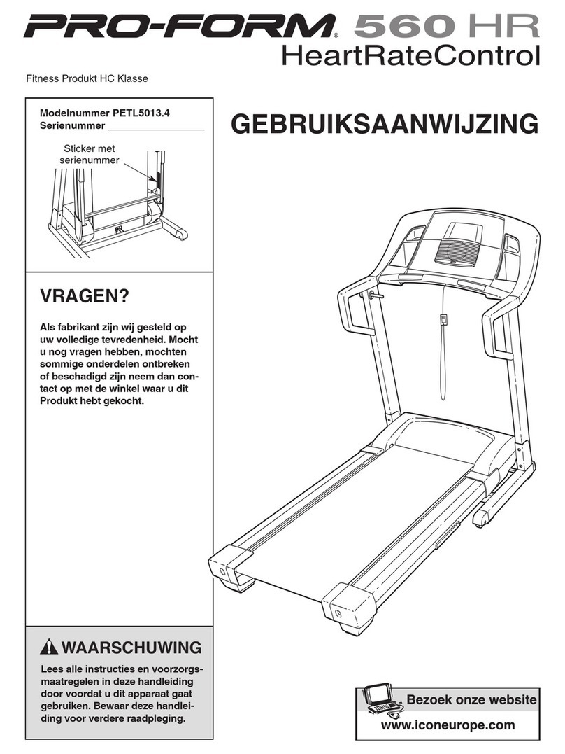 Pro-Form 560hr Treadmill System manual
