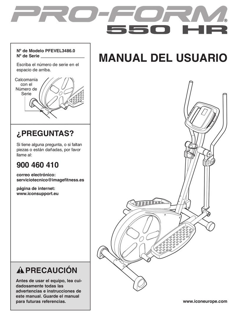 Pro-Form 550 Hr Elliptical User guide