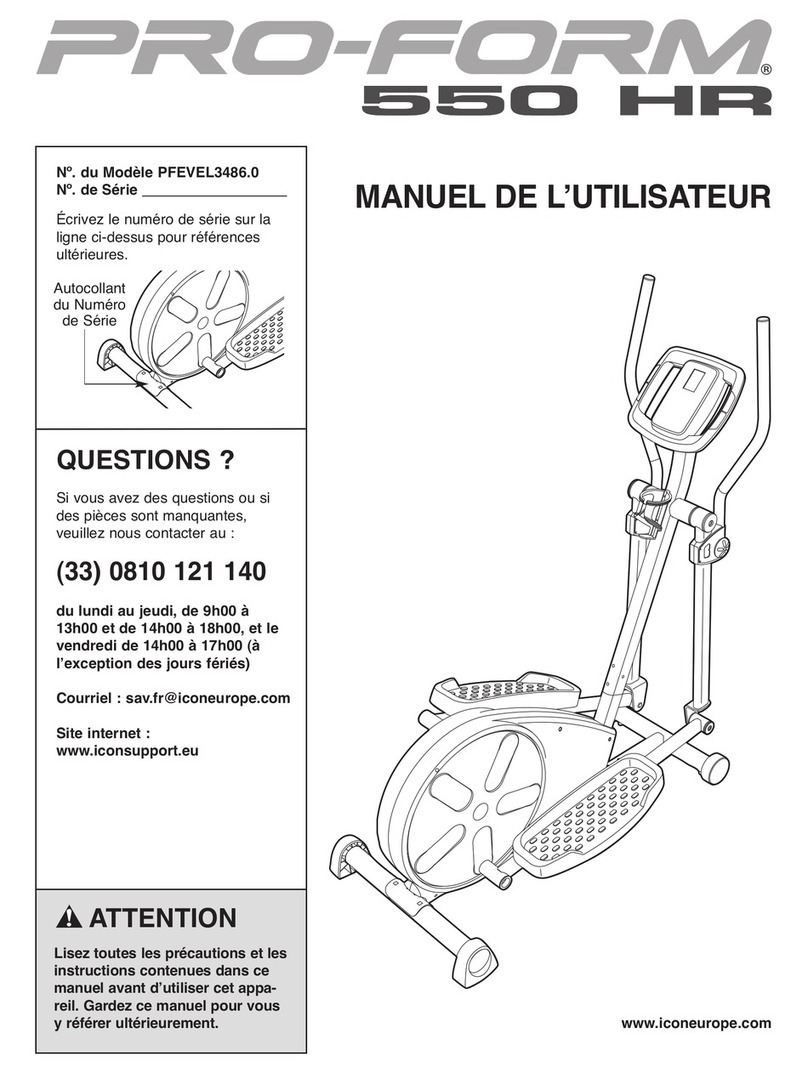 Pro-Form 550 Hr Elliptical User manual Pro-Form 550 Hr Elliptical User manual