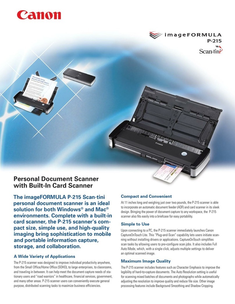Canon imageFORMULA P-215 User manual Canon imageFORMULA P-215 User manual