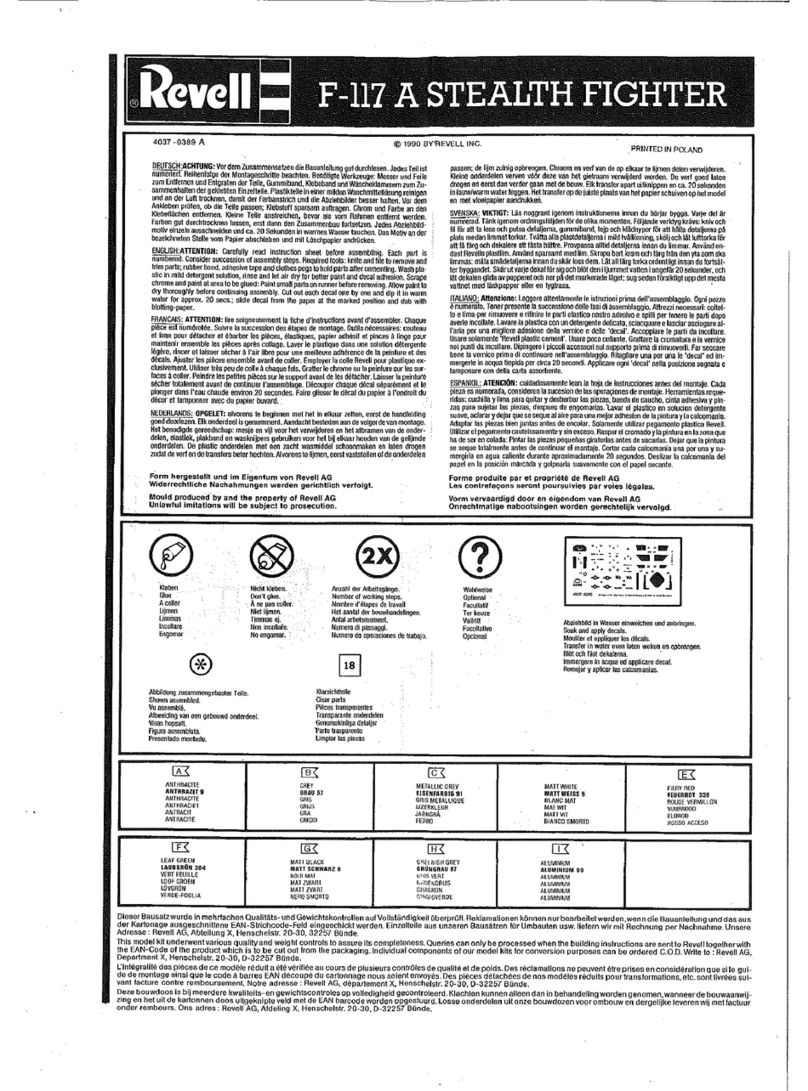 REVELL F-117 Stealth Fighter Assembly instructions