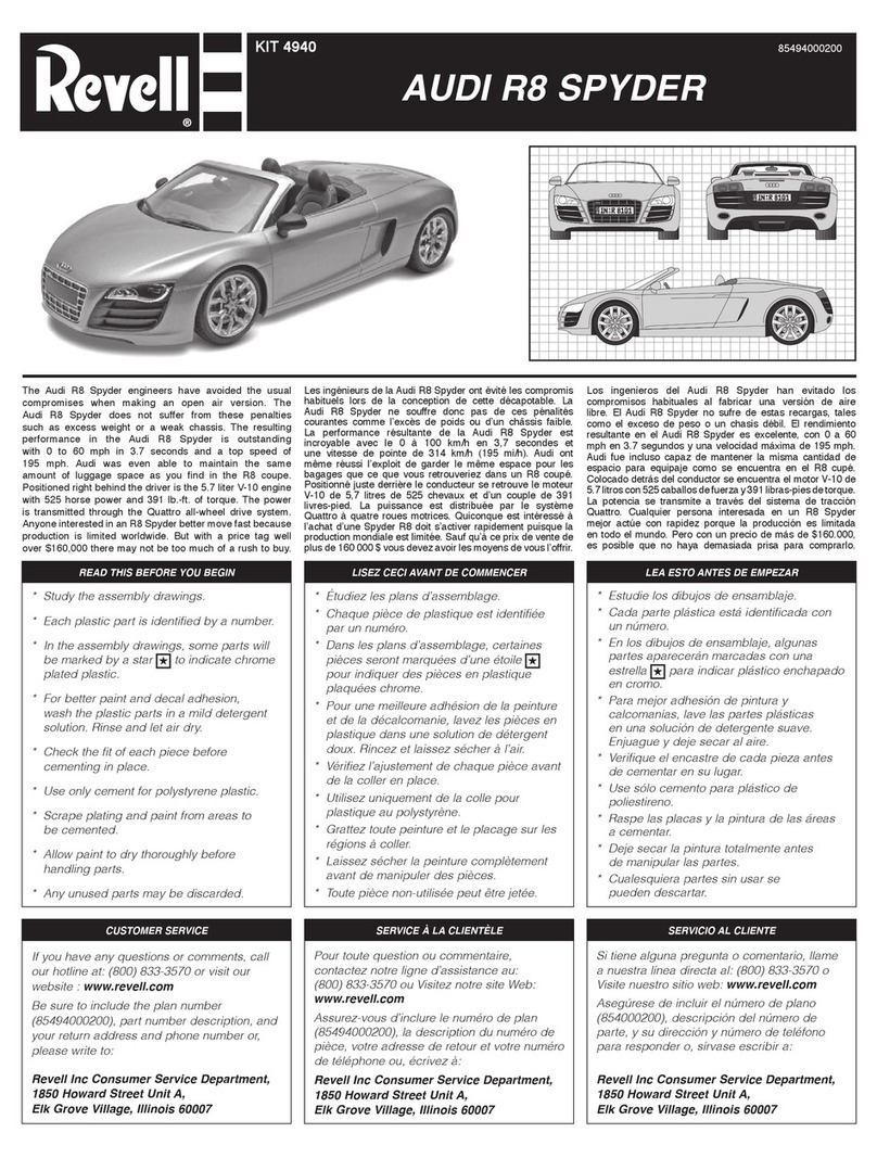 REVELL AUDI R8 SPYDER User manual