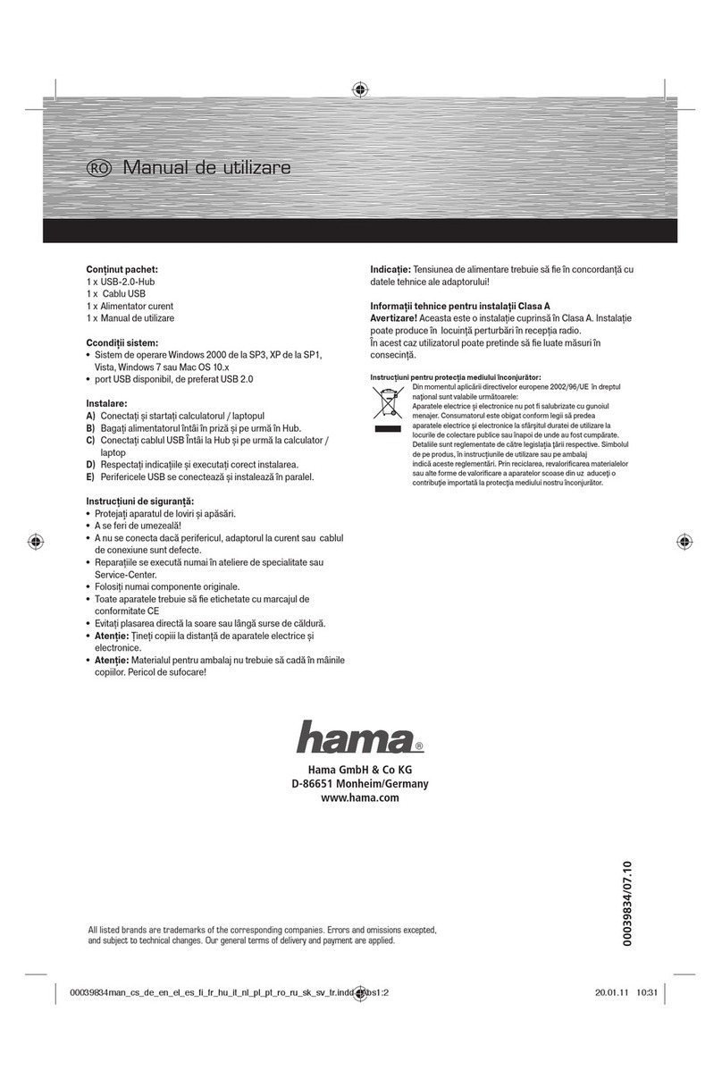 Hama Premium Silver USB 2.0 Hub 1:7 User manual
