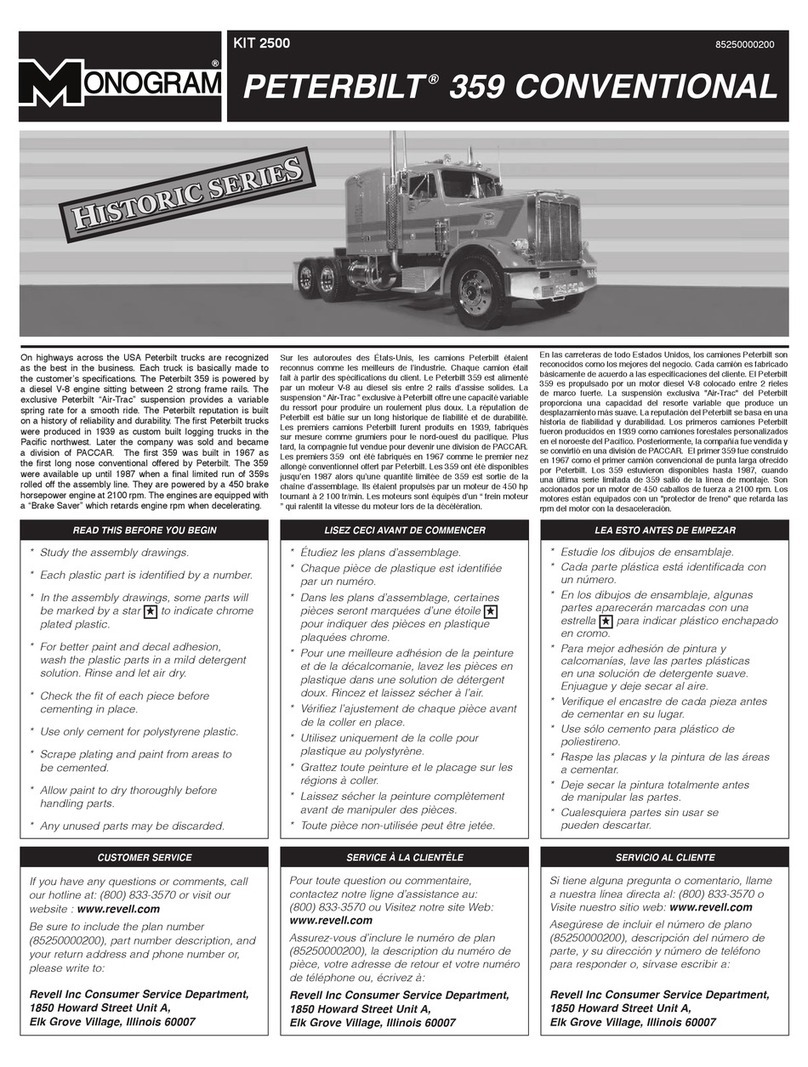 Monogram MONOGRAM PETERBILT 359 CONVENTIONAL User manual