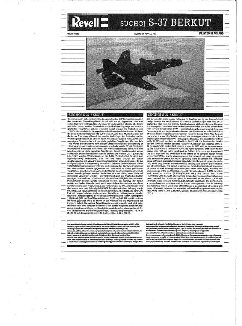 REVELL Suchoj S-37 Berkut Assembly instructions
