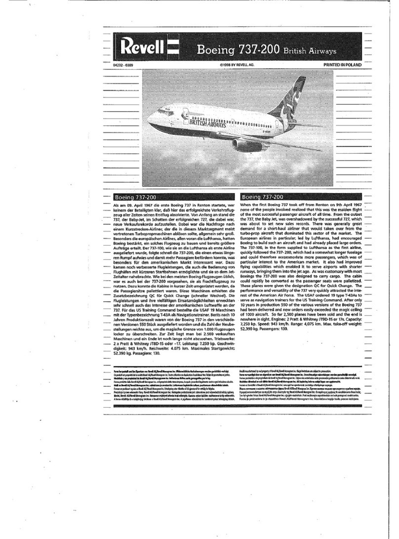 REVELL Boeing 737-200 British Airways User manual REVELL Boeing 737-200 British Airways User manual