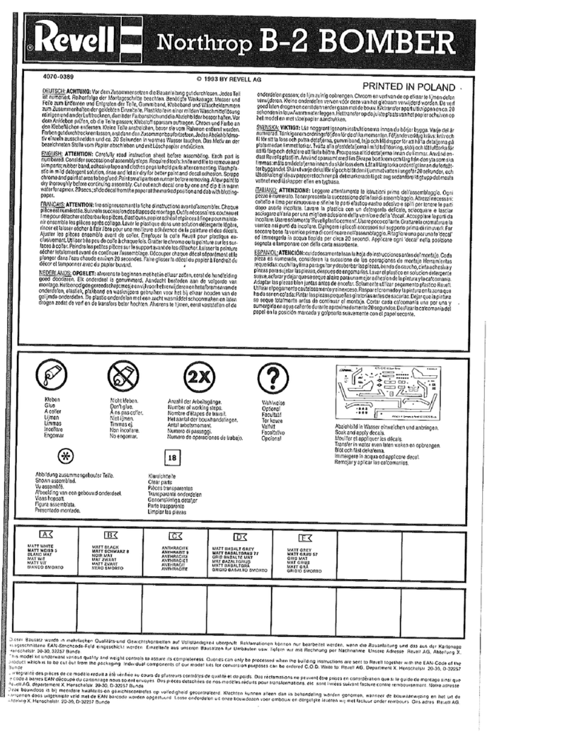 REVELL Northrop B2 Bomber User manual