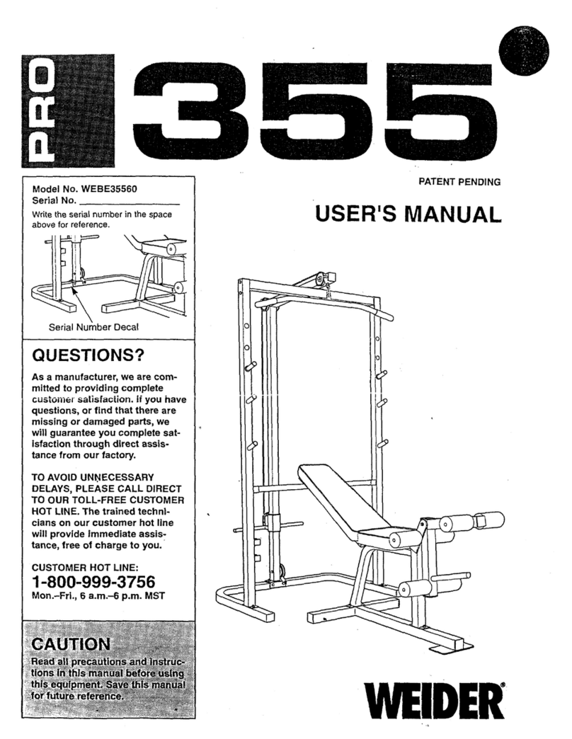 Weider 355 User manual
