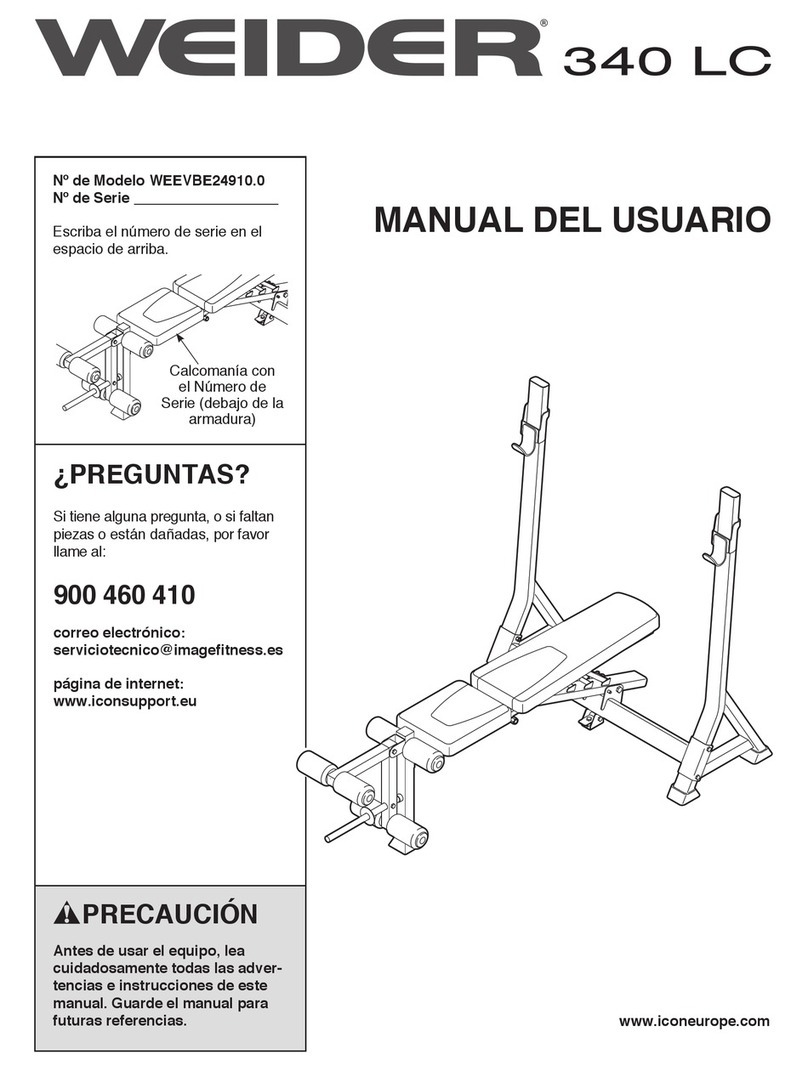 Weider 340 Lc Bench User guide