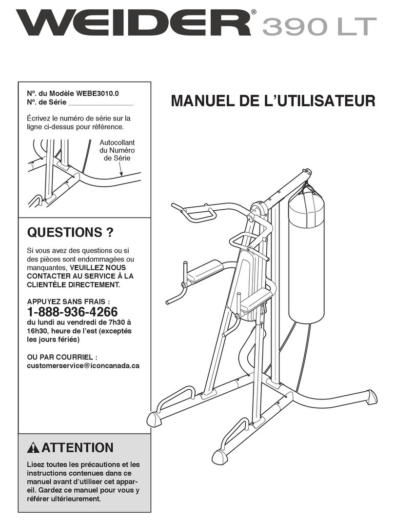 Weider 390 Lt Bench User manual