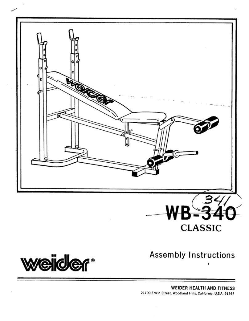 Weider 340 Classic Bench User manual