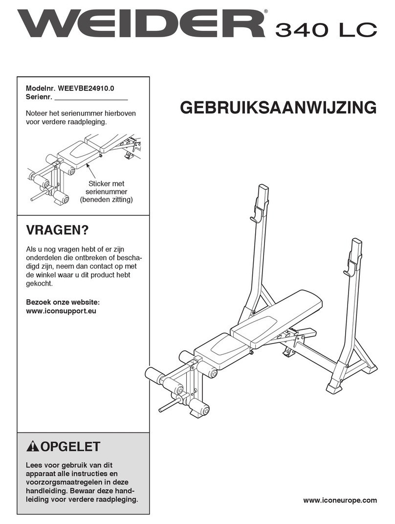 Weider 340 Lc Bench System manual