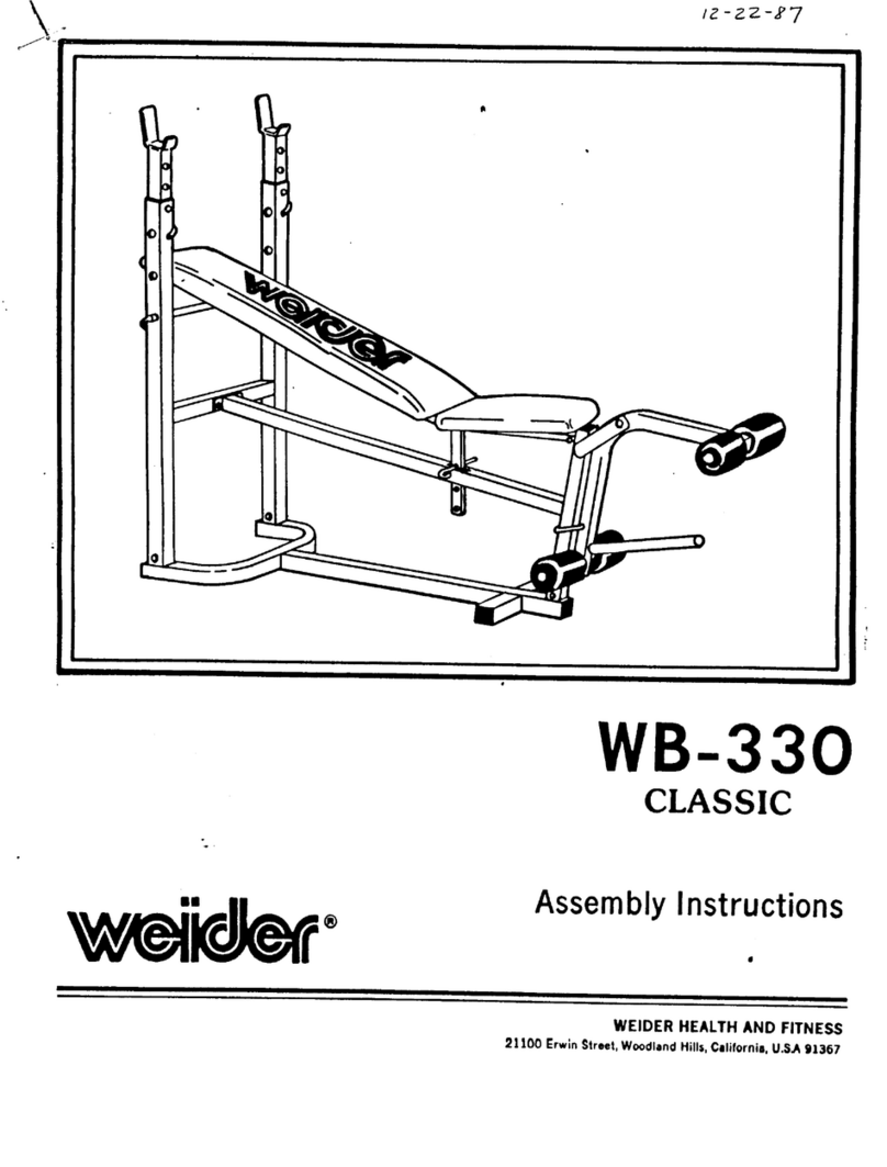 Weider 330 Classic Bench User manual