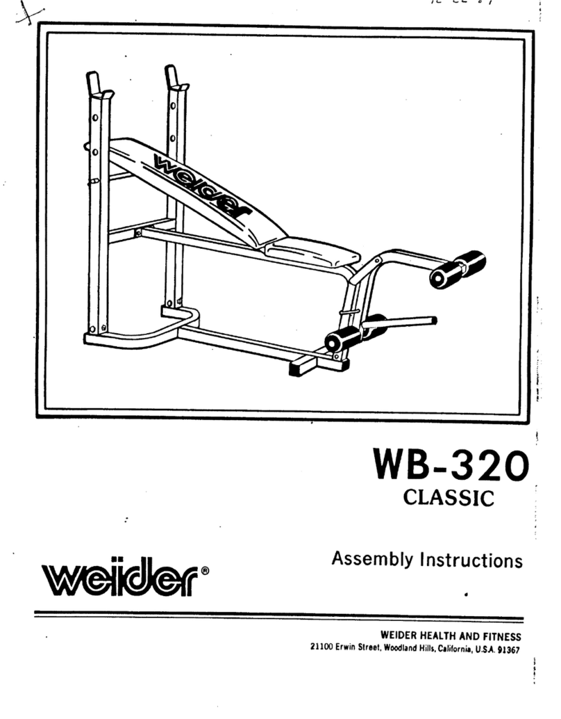 Weider WB-320 Classic Assembly instructions