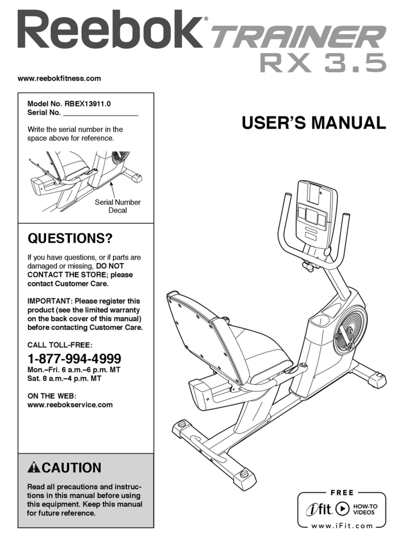 Reebok Trainer Rx 3.5 Bike User manual