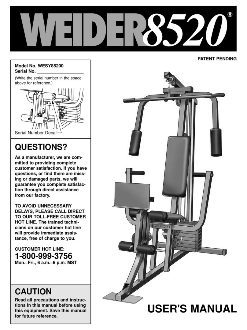 Weider 8520 User manual