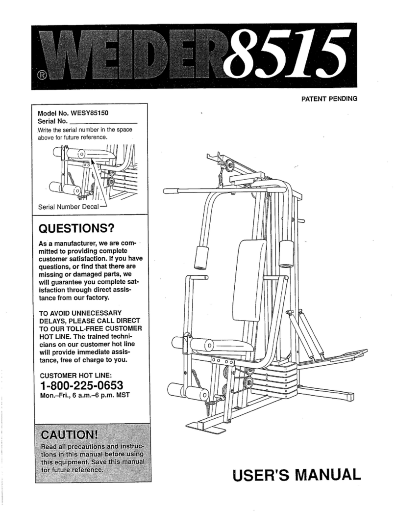 Weider 8515 User manual