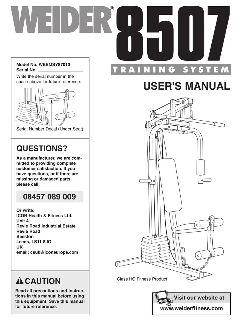 Weider 8507 User manual