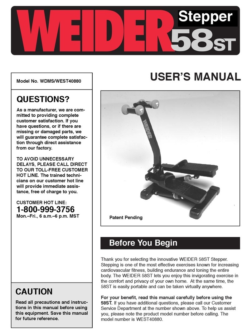 Weider 58st User manual