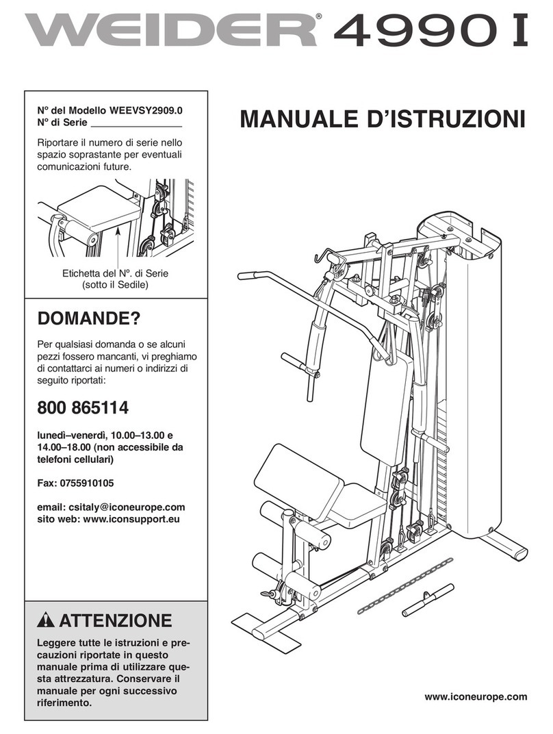 Weider 4990 I Operating and maintenance manual