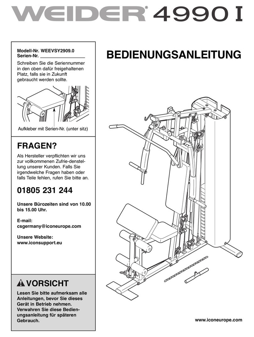 Weider 4990 I Bedienungsanleitung