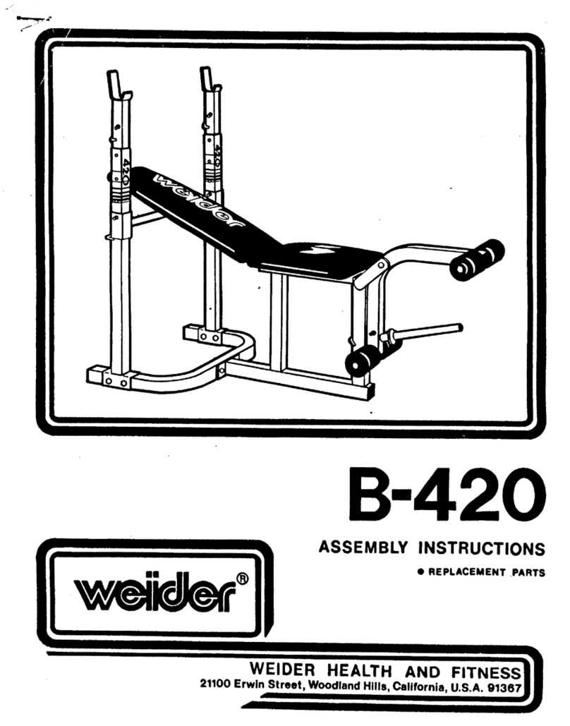 Weider 420 Bench User manual