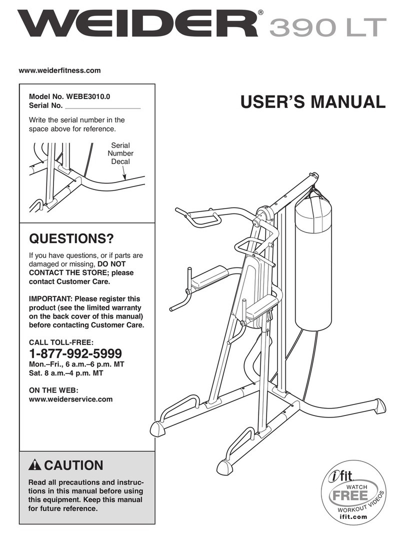 Weider 390 Lt Bench User manual