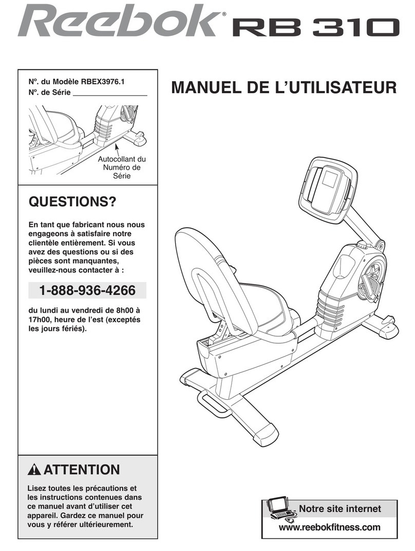 Reebok Rb 310 Exercise Bike User manual