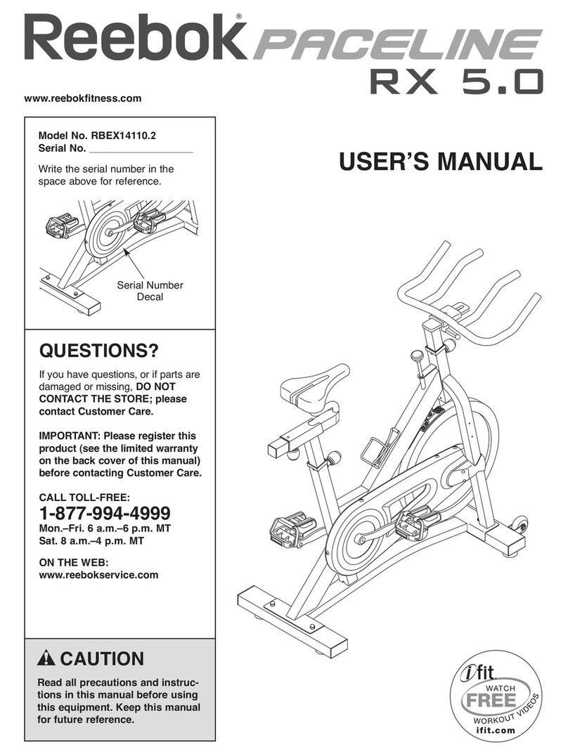 Reebok Paceline Rx 5.0 Bike User manual
