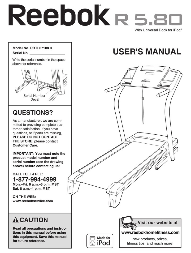 Reebok R 5.80 Treadmill User manual