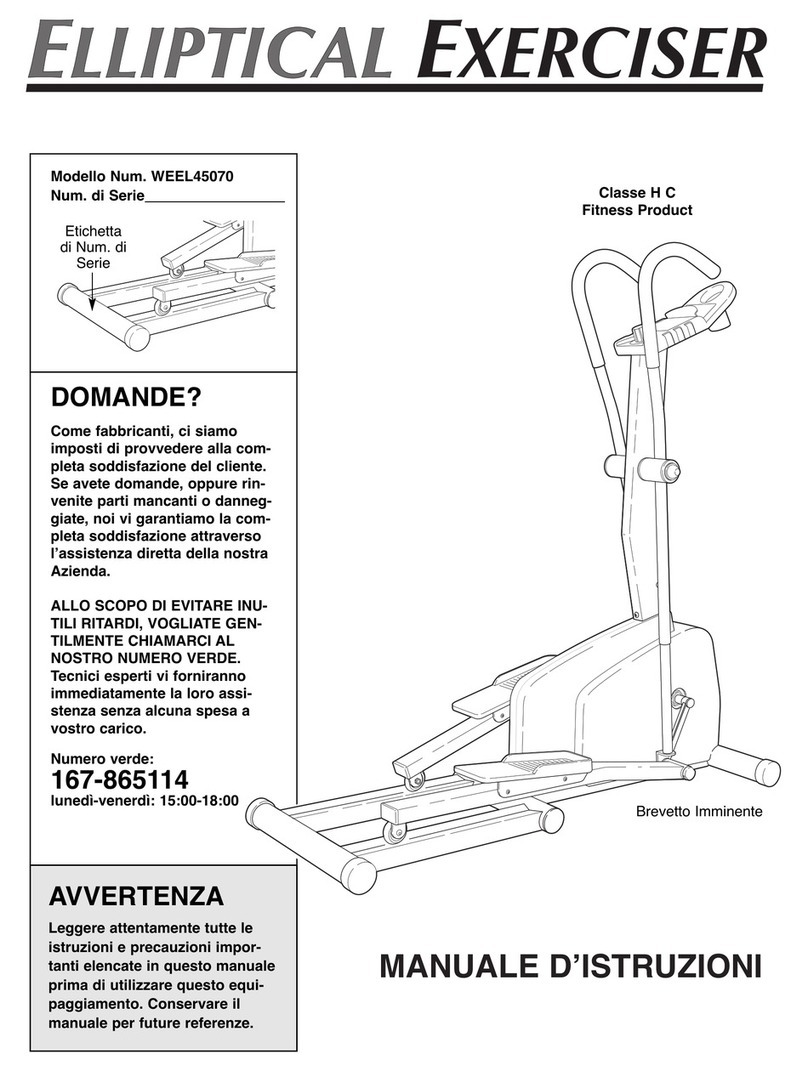 Reebok Elliptical Exerciser/rel2i Manuale d'istruzioni Reebok Elliptical Exerciser/rel2i Manuale d'istruzioni