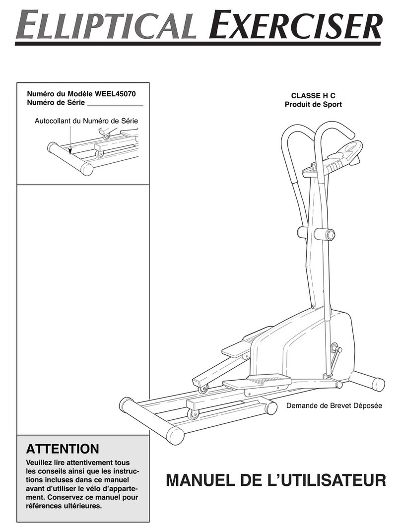 Reebok Elliptical Exerciser/rel2i User manual