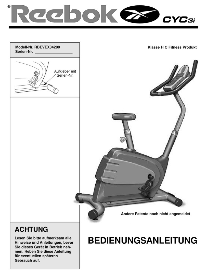 Reebok Cyc31 Quick start guide