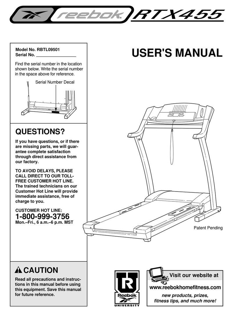 Reebok Rtx455 User manual